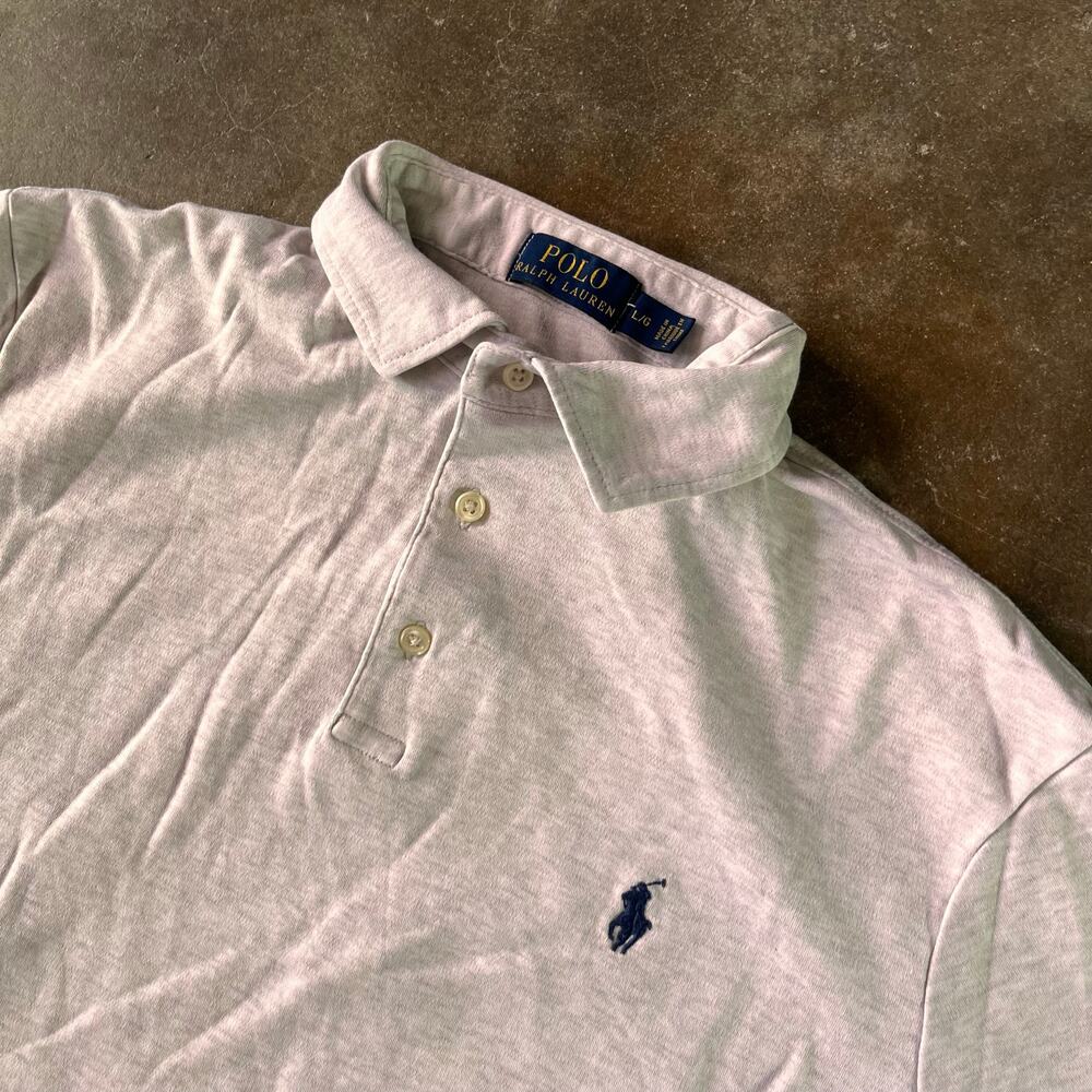 Modern Polo Ralph Lauren modern blank casual minimalistic white soft polo mens L